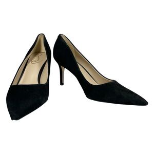 Sam Edelman Women's Vienna Mid-Heel Pointed Toe Pumps Black Suede Size 9.5M